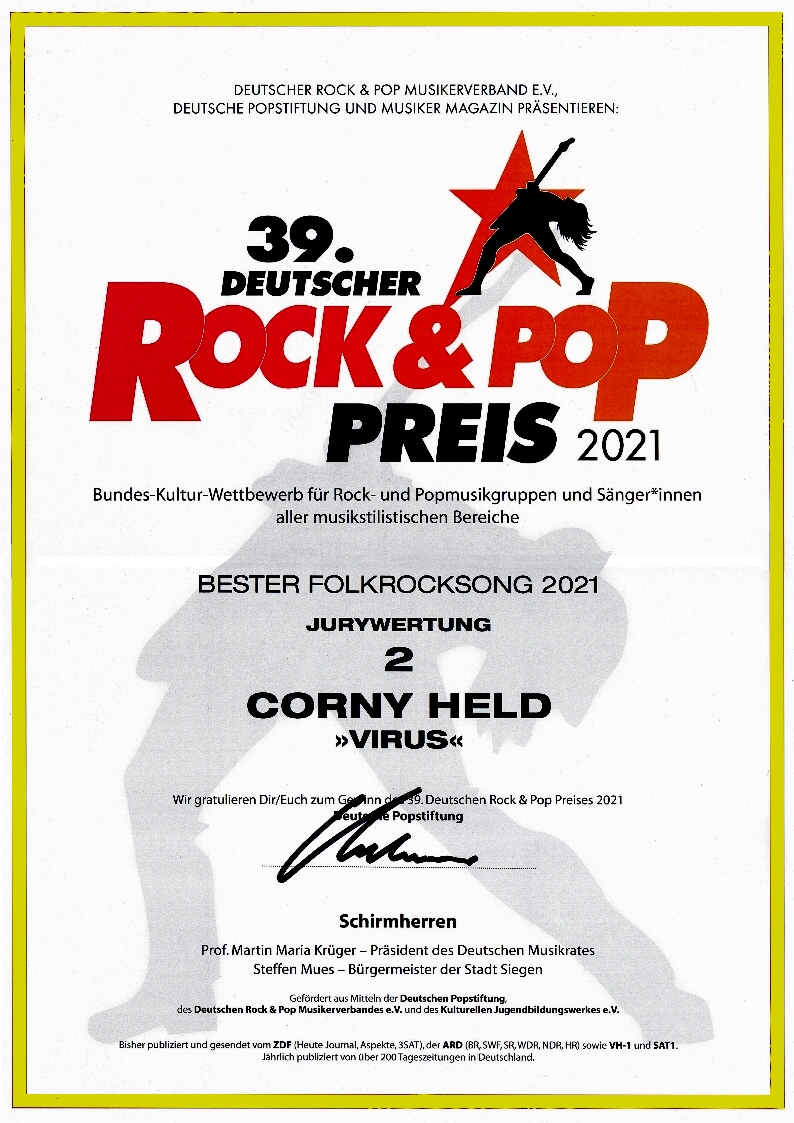 Deutscher Rock und Pop Preis 2021